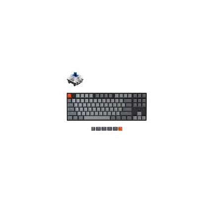 Геймърска Механична клавиатура Keychron K8 TKL, Hot-Swappable Gateron Optical Blue Switch RGB Backlight